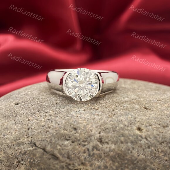 NEW Certified 2 ct. t.w. Moissanite  Floating Engagement Ring - Picture 4 of 8